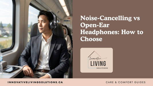 Noise-Cancelling vs Open-Ear Headphones: How to Choose, Care & Comfort Guides by Innovative Living Solutions