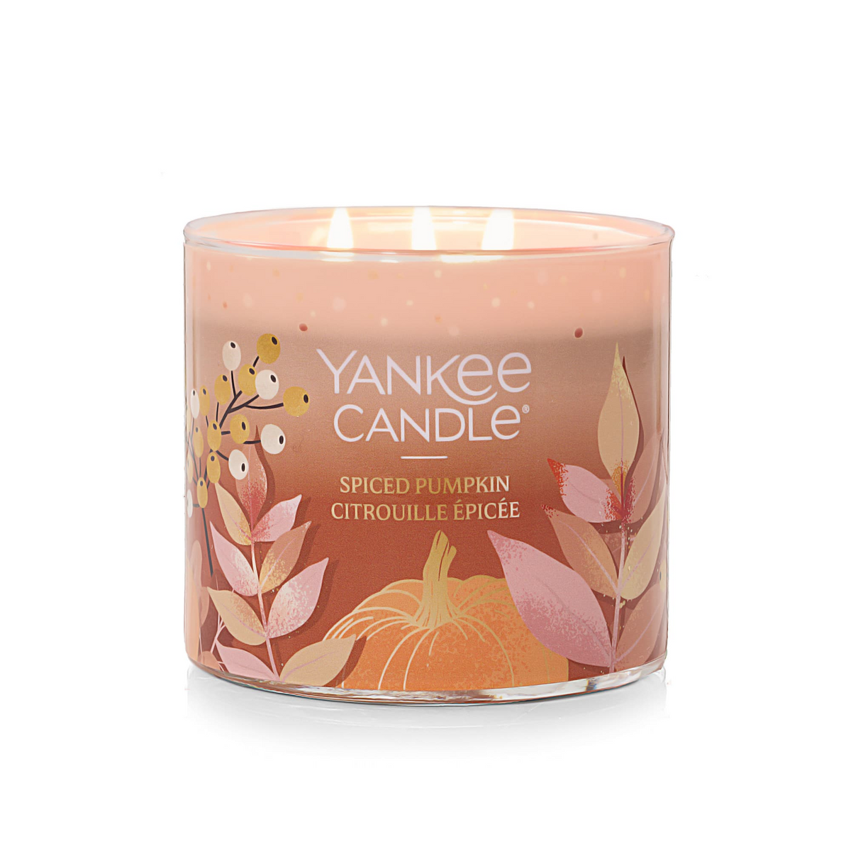 Yankee Candle Spiced Pumpkin 3-Wick Candle, view 2