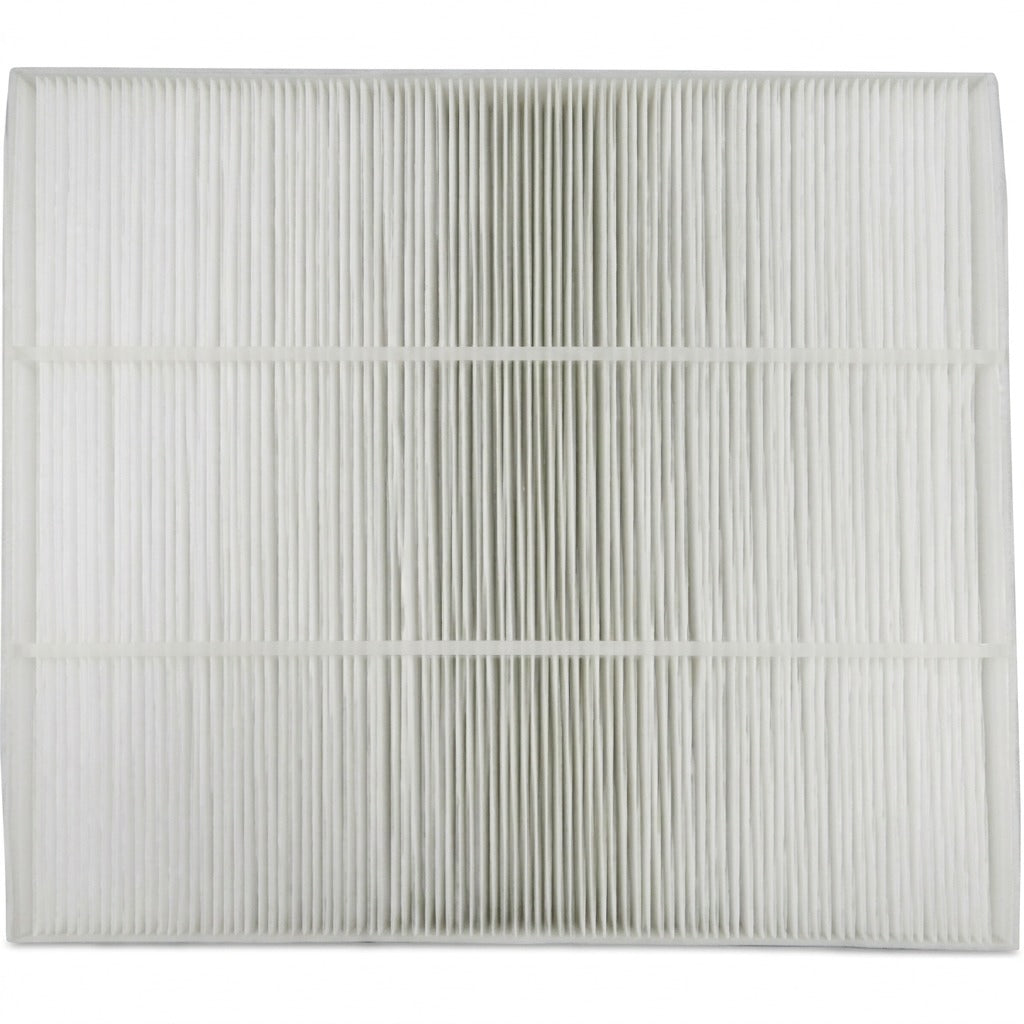 High-resolution hero shot of the white pleated Sharp FZA28HFU True HEPA replacement filter.