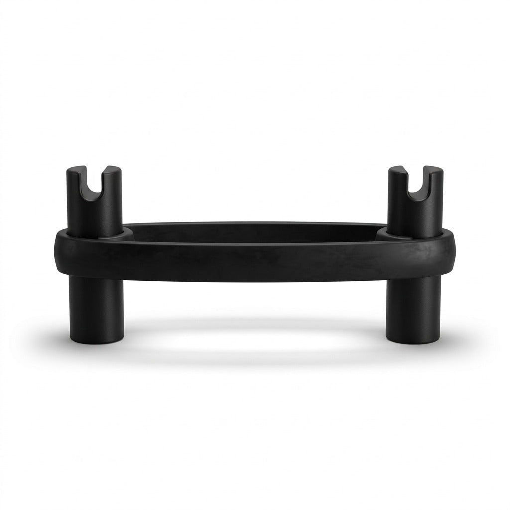 Black BouncyBand for Chairs sensory furniture accessory showing focus-assisting rubber footrest.