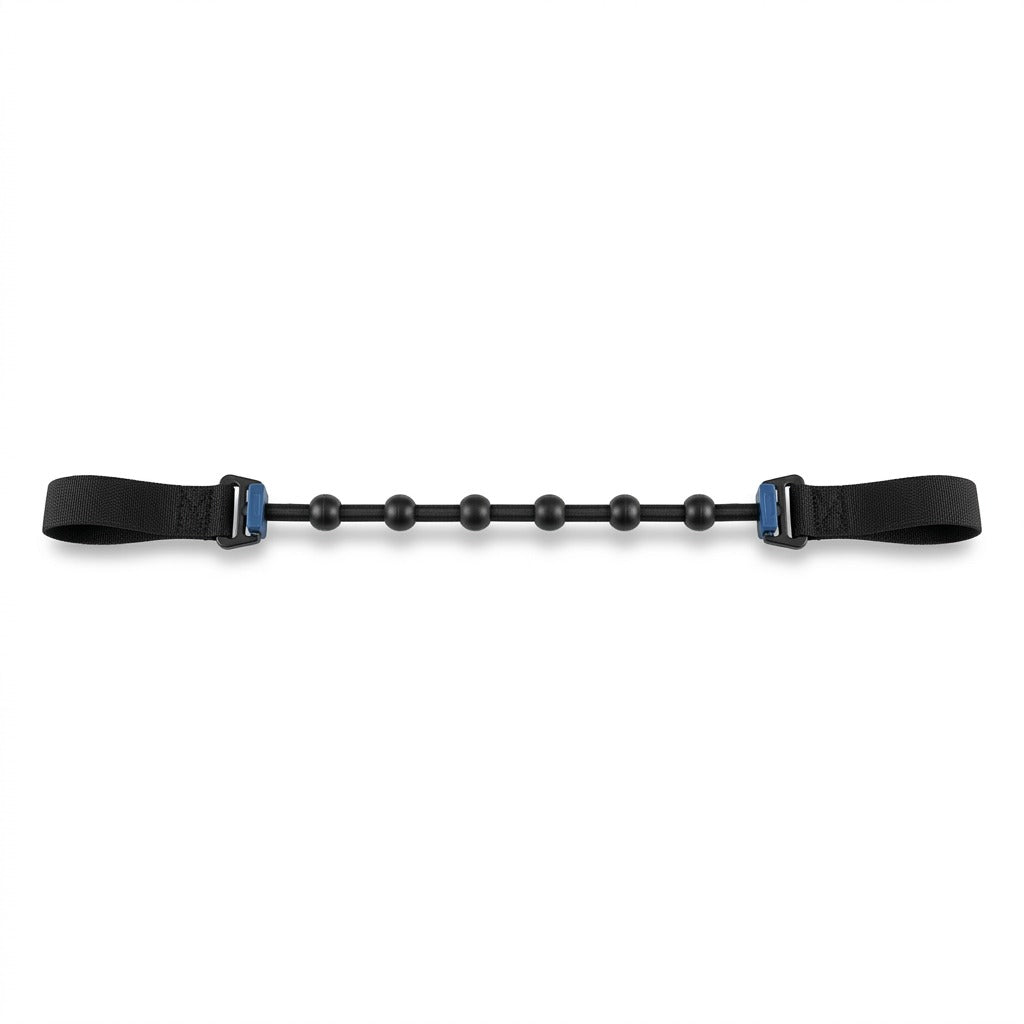 fdmt Universal Bouncy Band for chairs with black flexible cord, sensory beads, and adjustable straps.