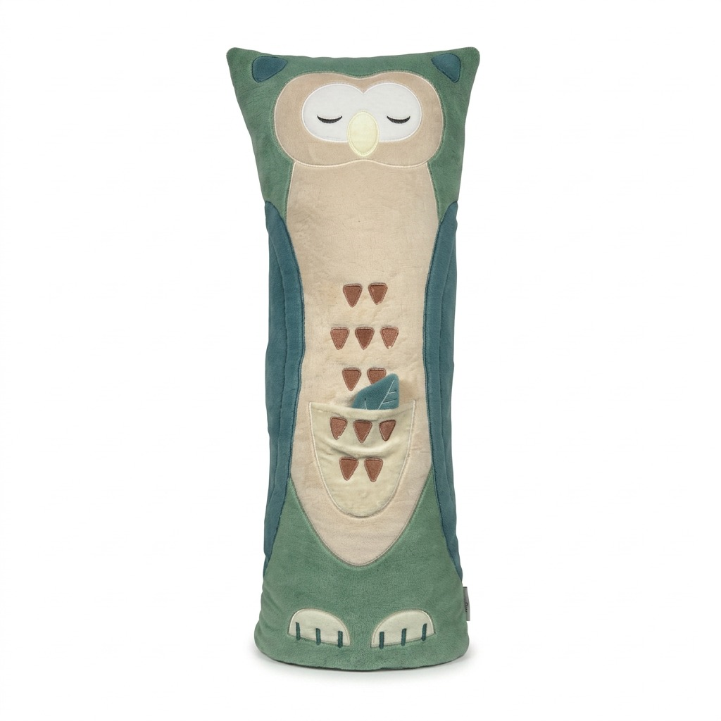A crisp, front-facing hero shot of the weighted fdmt manimo sleepies Owl on a pure white background.