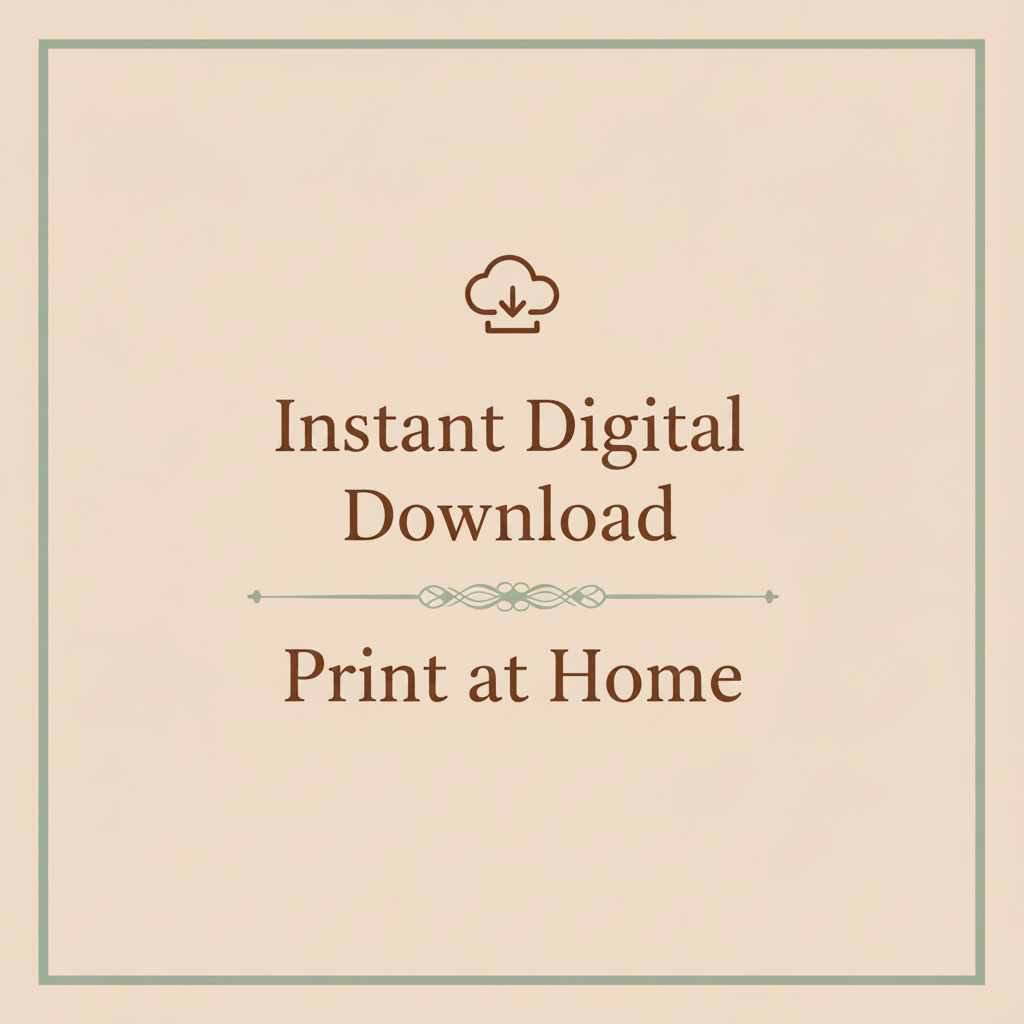 Instant Digital Download with Sage Mist Border